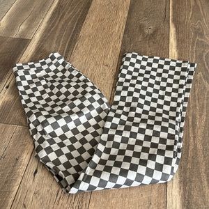 Checkered print high waisted pants